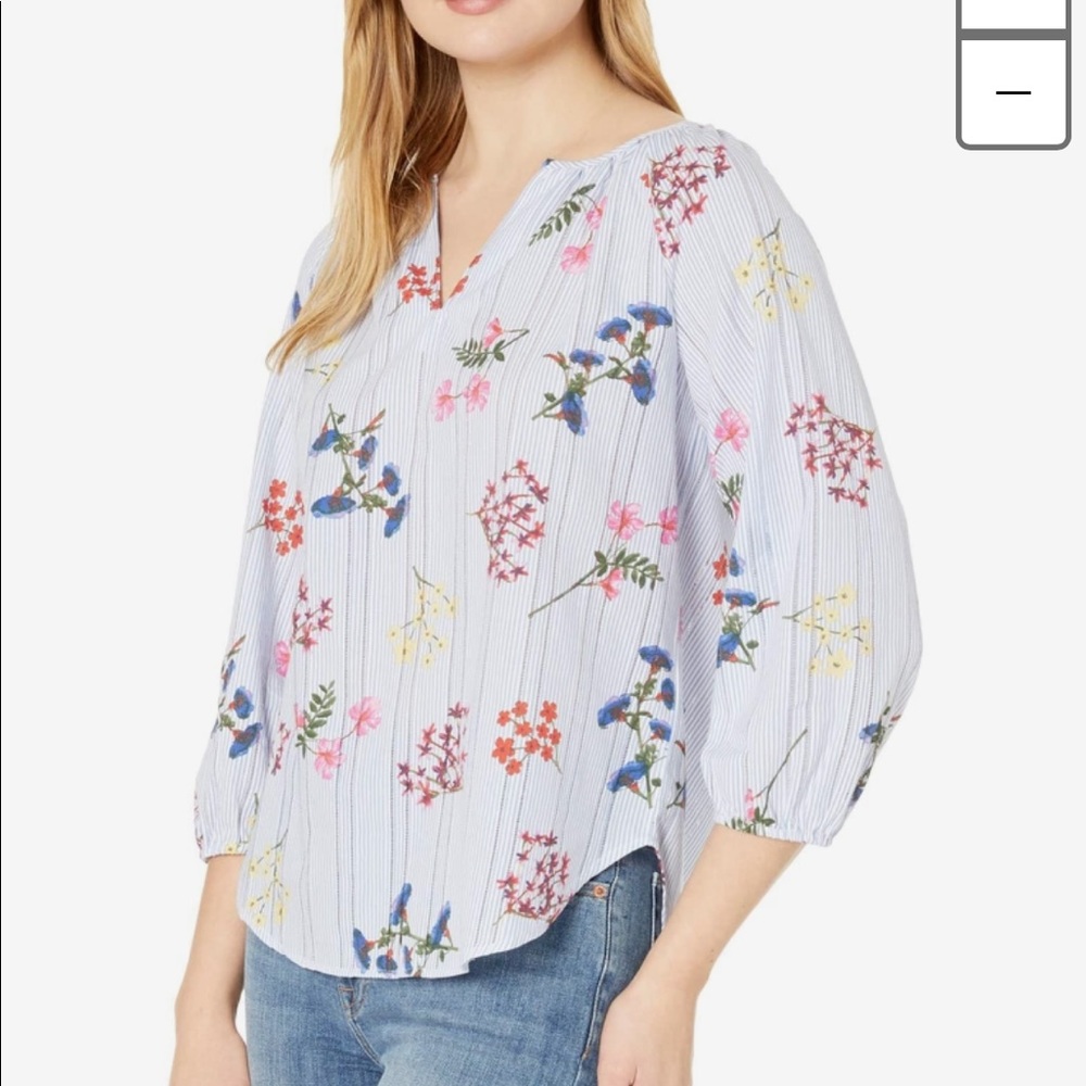 Tribal Brand Raglan 3/4 Sleeve Striped Floral Blouse Women’s Size XXL